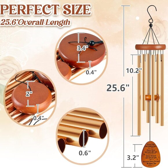 Christian Wind Chimes Aluminum Religious Gift for Women Moms Friends Sister - Picture 2 of 8